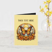 Niedlicher Schmetterling Karte (Gelbe Blume)