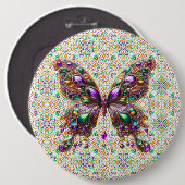 Niedlicher Schmetterling Mardi Gras Button (Vorne & Hinten)