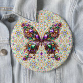 Niedlicher Schmetterling Mardi Gras Button (Beispiel)