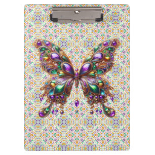 Niedlicher Schmetterling Mardi Gras Klemmbrett