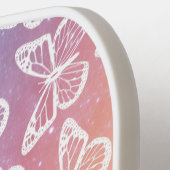 Niedlicher Schmetterling Pastel Regenbogen Name hi Pickleball Schläger (Linke Seite)