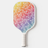 Niedlicher Schmetterling Pastel Regenbogen Name hi Pickleball Schläger (Rückseite)