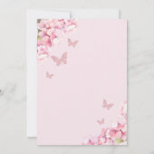 Niedlicher Schmetterling Pink Aquarell Floral 1. G Einladung (Rückseite)