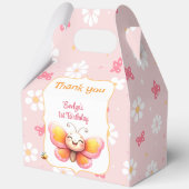 Niedlicher Schmetterling Pink Floral Girl 1. Gebur Geschenkschachtel (Rückseite)