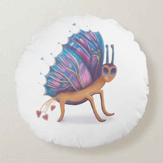 niedlicher Schmetterling Rundes Kissen (Vorderseite)