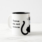 Niedlicher Schmetterling Schwarz-weiß blau Zweifarbige Tasse (Vorderseite Links)