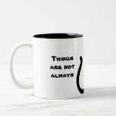 Niedlicher Schmetterling Schwarz-weiß blau Zweifarbige Tasse (Links)