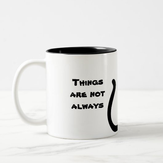 Niedlicher Schmetterling Schwarz-weiß blau Zweifarbige Tasse (Links)