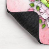 Niedlicher Schmetterling und Blumen Mousepad (Ecke)