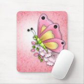 Niedlicher Schmetterling und Blumen Mousepad (Mit Mouse)