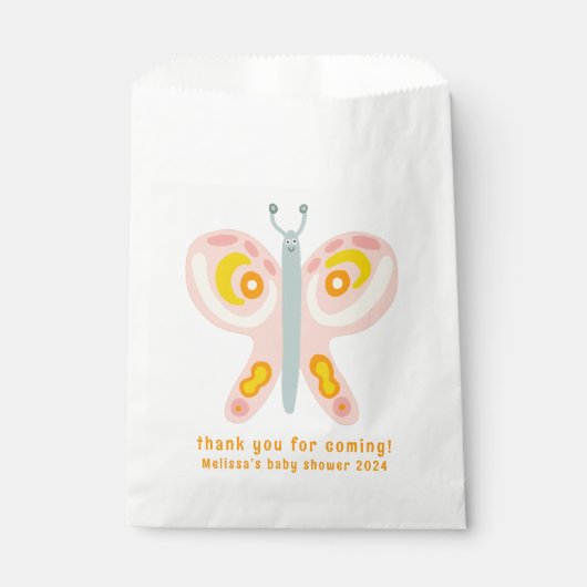Niedlicher Schmetterling Vielen Dank CUSTOM Babydu Geschenktütchen (Vorderseite)