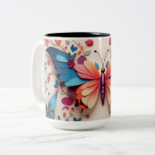 Niedlicher Schmetterling Zweifarbige Tasse (Vorderseite Links)