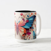 Niedlicher Schmetterling Zweifarbige Tasse (VorderseiteRechts)