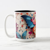 Niedlicher Schmetterling Zweifarbige Tasse (Links)