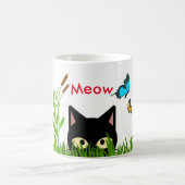 Niedlicher Schmetterlingsgarten mit Black Cat-Tass Kaffeetasse (Mittel)