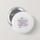 Niedlicher Schmetterlingslavender S Button (Vorne & Hinten)