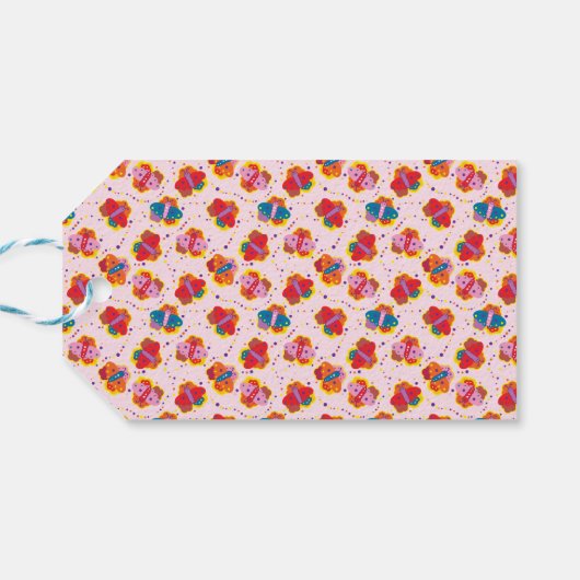 Niedlicher Schmetterlingstitel im Stil der 60er Ja Geschenkanhänger (Rückseite Horizontal)