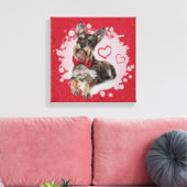 Niedlicher Schnauzer auf Herz-Muster Leinwanddruck (Insitu (Wohnzimmer))