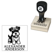 Niedlicher Schnauzer Cartoon Personalisieren Gummistempel (Stempel)