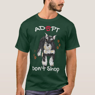 Niedlicher Schnauzer Hund Adoptiere Dont Shop Welp T-Shirt