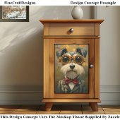 Niedlicher Schnauzer-Hund in Anzug & Schatten CC7 Seidenpapier