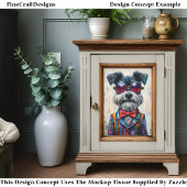 Niedlicher Schnauzer Hund, lebhaft farbige CD1 Dec Seidenpapier