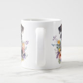Niedlicher Schnauzer mit Blume-Portrait Jumbo-Tasse (Rückseite)