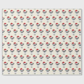 Niedlicher Schnauzer mit Weihnachtsmannmütze-Muste Geschenkpapier (Flach)