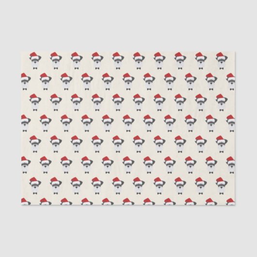 Niedlicher Schnauzer mit Weihnachtsmannmütze - Wei Seidenpapier (Vorderseite)