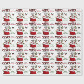 Niedlicher Schnauzer Terrier Dog in der Weihnachts Geschenkpapier (Flach)