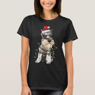 Niedlicher Schnauzer Weihnachtsbaum Lichter Weihna T-Shirt