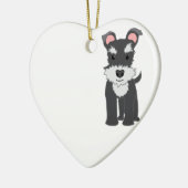 Niedlicher Schnauzer-Welpe Keramik Ornament (Links)