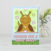 Niedlicher Schneckenversand Lächelfarben | Begrüßu Karte (Stehend Vorderseite)