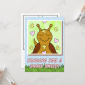 Niedlicher Schneckenversand Lächelfarben | Begrüßu Karte (Vorderseite/Rückseite Beispiel)