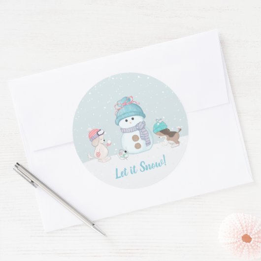 Niedlicher Schnee Runder Aufkleber (Umschlag)