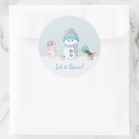 Niedlicher Schnee Runder Aufkleber (Tasche)