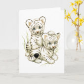 Niedlicher Schnee-Tiger CUB Karte (Gelbe Blume)