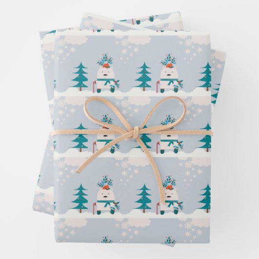 Niedlicher Schneebär Kinder Weihnachten Geschenkpapier Set (Beispiel)