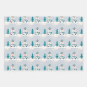 Niedlicher Schneebär Kinder Weihnachten Geschenkpapier Set (Vorderseite)