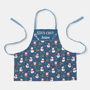 Niedlicher Schneefahrer Weihnachtsfamilie Schürze