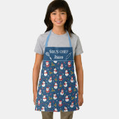 Niedlicher Schneefahrer Weihnachtsfamilie Schürze (Insitu)