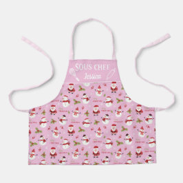 Niedlicher Schneefahrer Weihnachtsfamilie Schürze