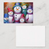 Niedlicher Schneefamilienbudget Mini-Weihnachtsfes Mitteilungskarte (Vorne/Hinten)