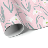 Niedlicher Schneeflocken rosa Geschenkpapier (Rolleneckpunkt)