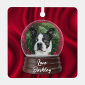 Niedlicher Schneeglobe für Haustiere Ornament Aus Metall (Rückseite)