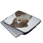 Niedlicher Schneehund Laptopschutzhülle (Vorne Knopf)