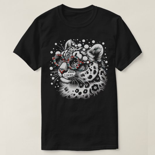Niedlicher Schneeleopard Cub Big Cat Animal Art 2 T-Shirt (Design vorne)