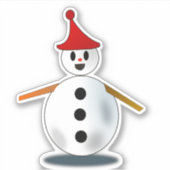 Niedlicher Schneemann Aufkleber (Vorderseite)