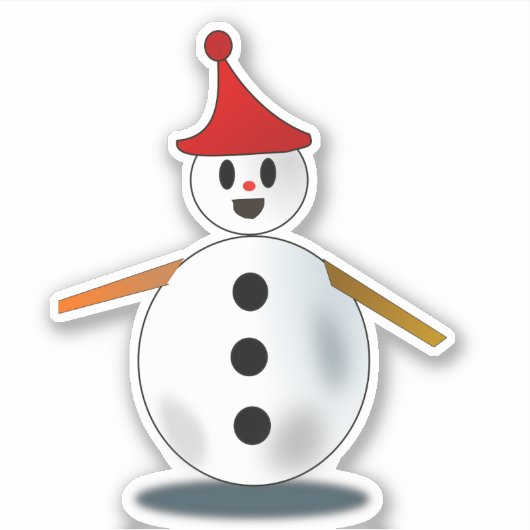 Niedlicher Schneemann Aufkleber (Vorderseite)
