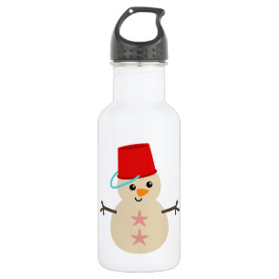 Niedlicher Schneemann aus Sand mit Pail für Hut Edelstahlflasche